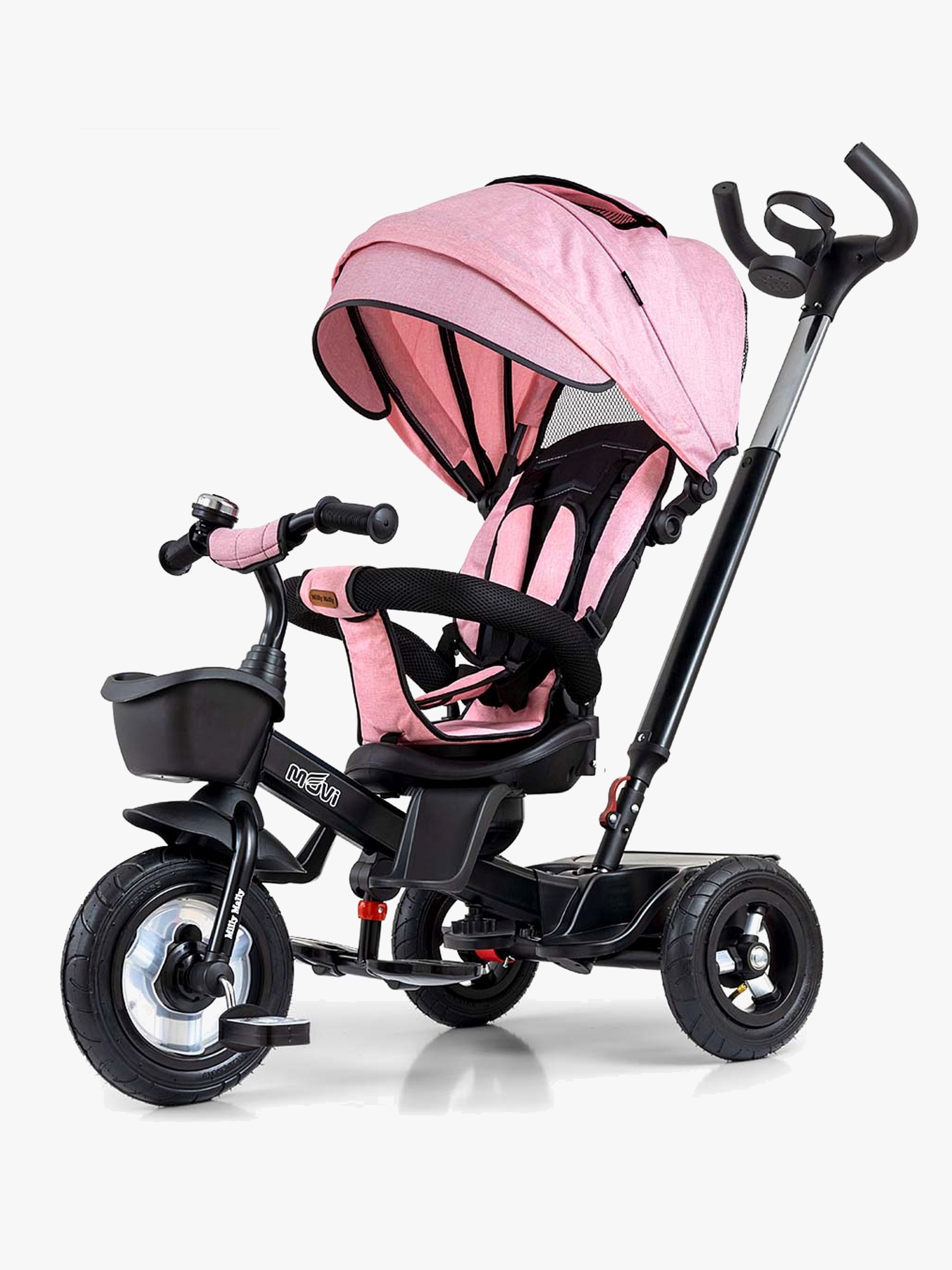 Milly Mally Movi 5-i-1 Trehjuling, Svart/Rosa