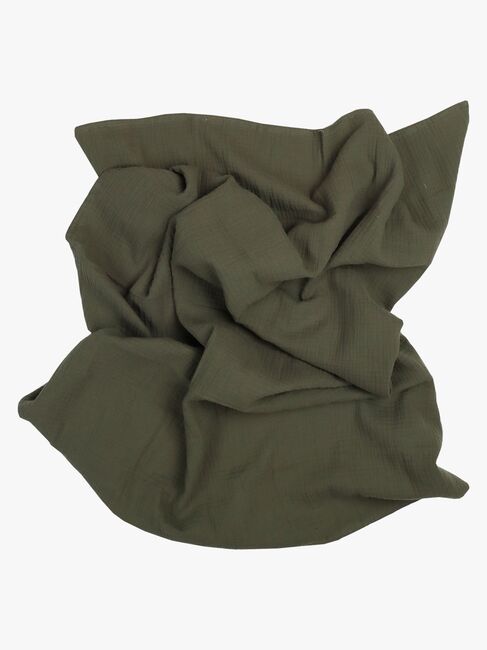 Oh, Poppy! Holly Muslin Filt 2-Pack, Fresh Vanilla/ Forest Green