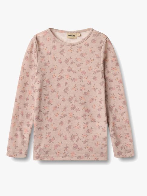 Wheat Alfie Långärmad Topp Merinoull, Lilac Flowers