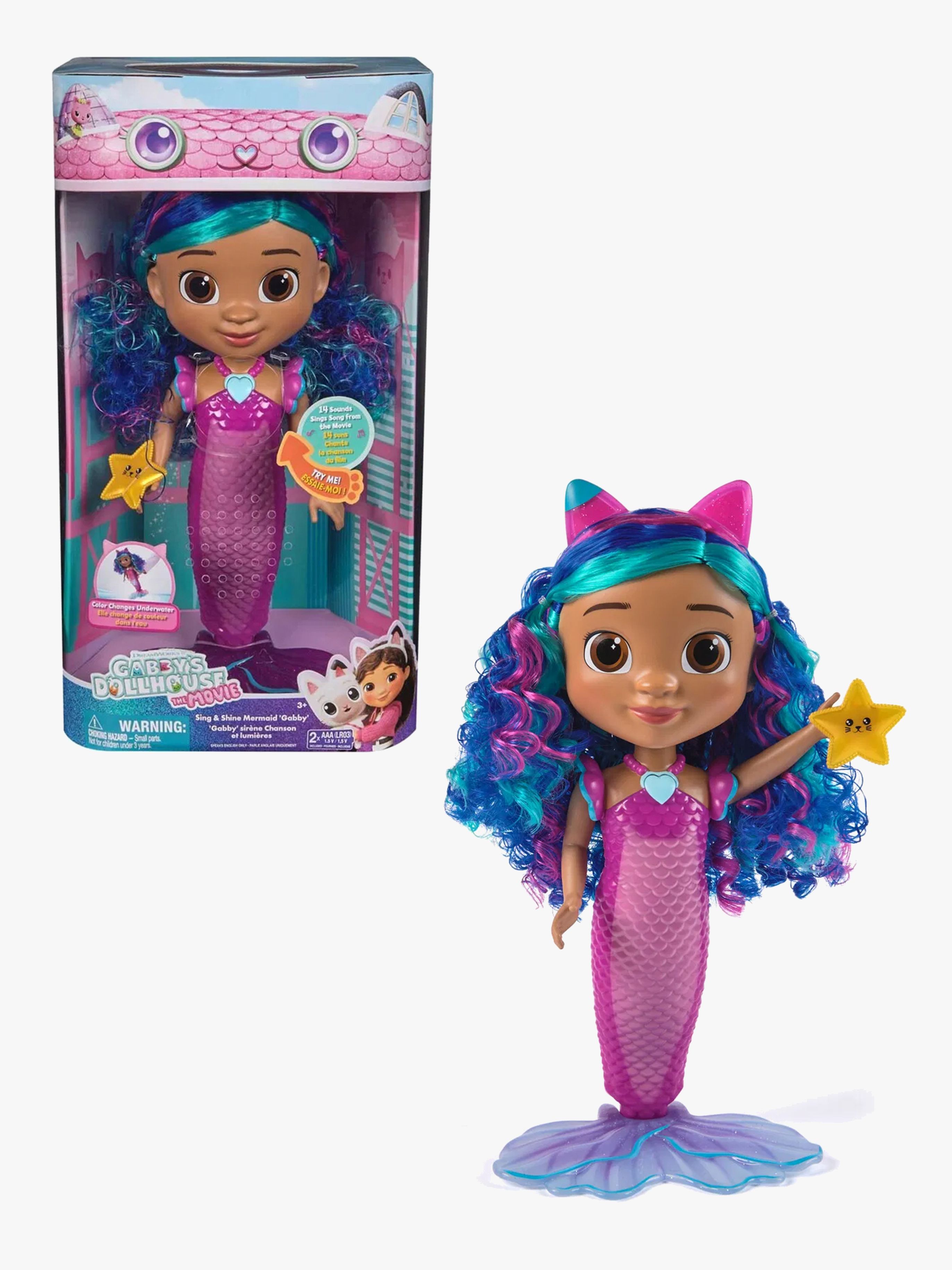Gabby's Dollhouse Movie Sing &  Shine Sjöjungfru Gabby Docka 36 cm