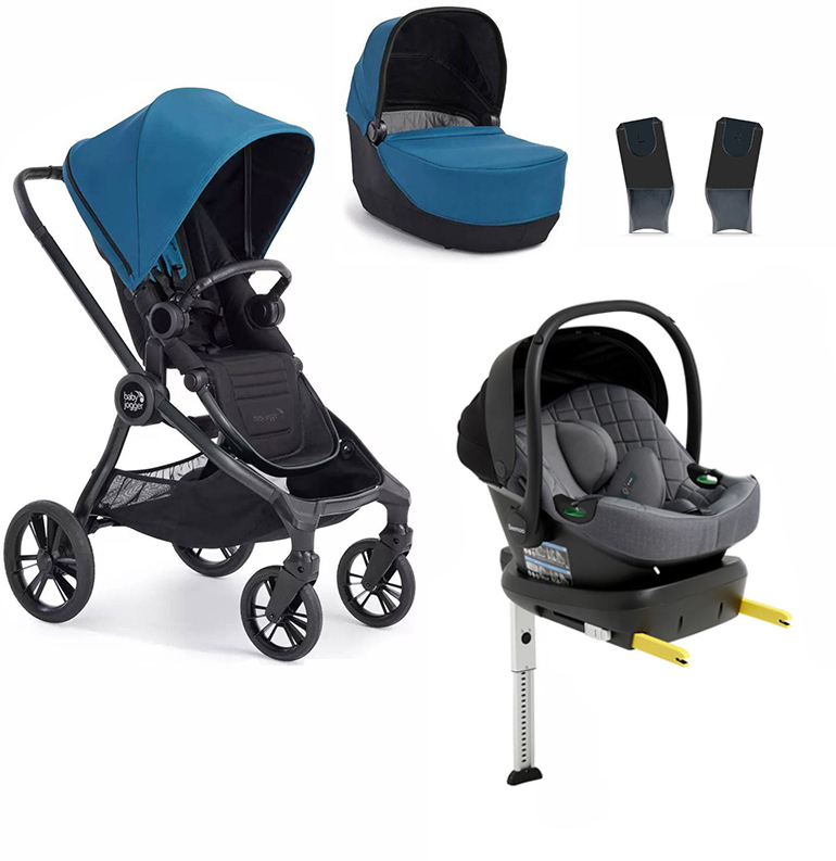 Baby Jogger City Sights Duovagn inkl. Beemoo Route Babyskydd &  Bas Deep Teal/Mineral Grey