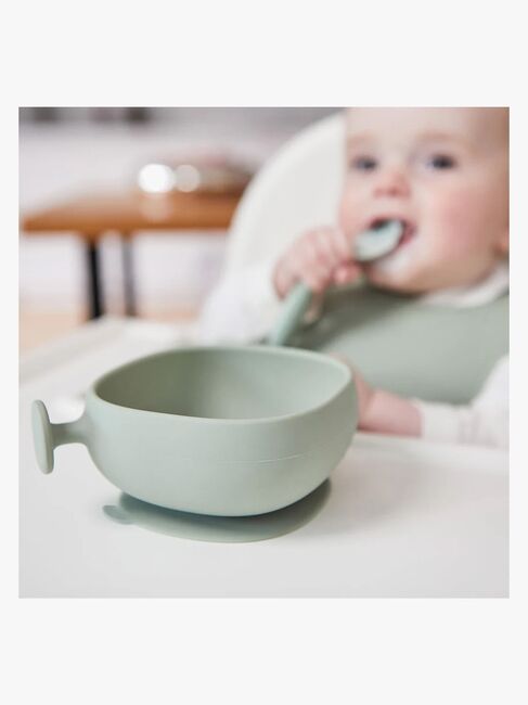 b.box Skål med Lock Silikon, Sage