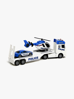 Alex's Garage Trailer med Arbetsfordon Polis