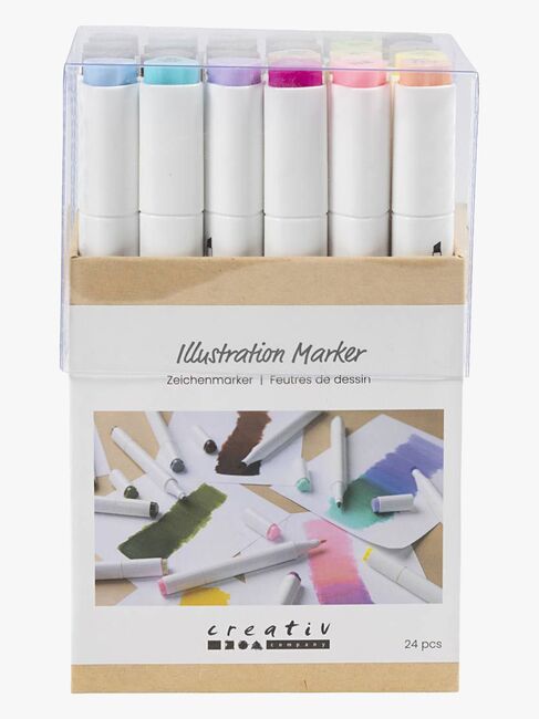 Creativ Company Alkoholbaserade Illustrationsmarkörer Pastell 24st