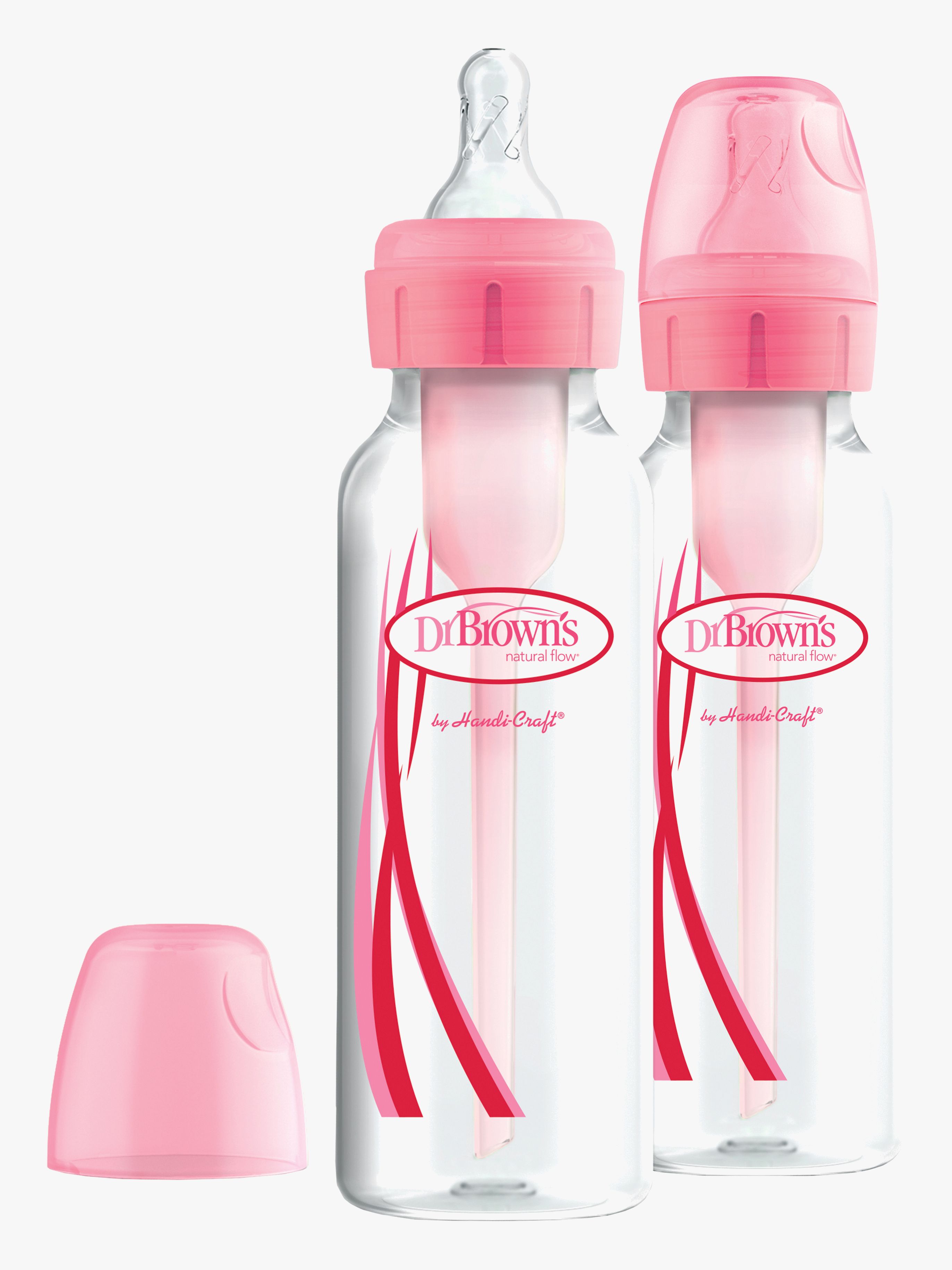 Dr. Brown's Option+ Smal Hals 250 ml 2-pack, Rosa