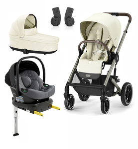 Cybex BALIOS S Lux Duovagn inkl. Beemoo Route Babyskydd & Bas, Seashell Beige/Mineral Grey