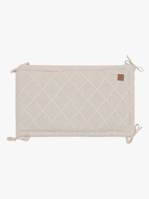Jollein  Stickat Spjälskydd Rutmönster 180x30, Oatmeal