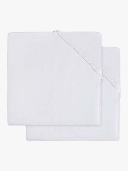 Jollein Dra-på-lakan 2-pack Bomullsjersey 60x120cm, Vit