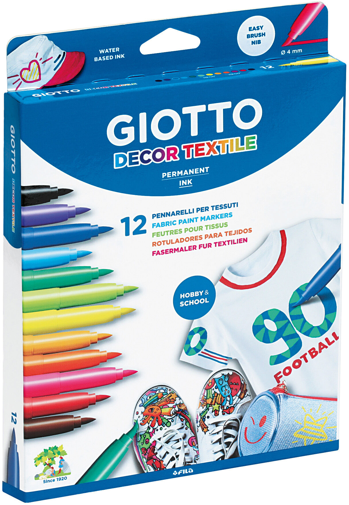 Giotto Decor Textil Tuschpennor 12-pack