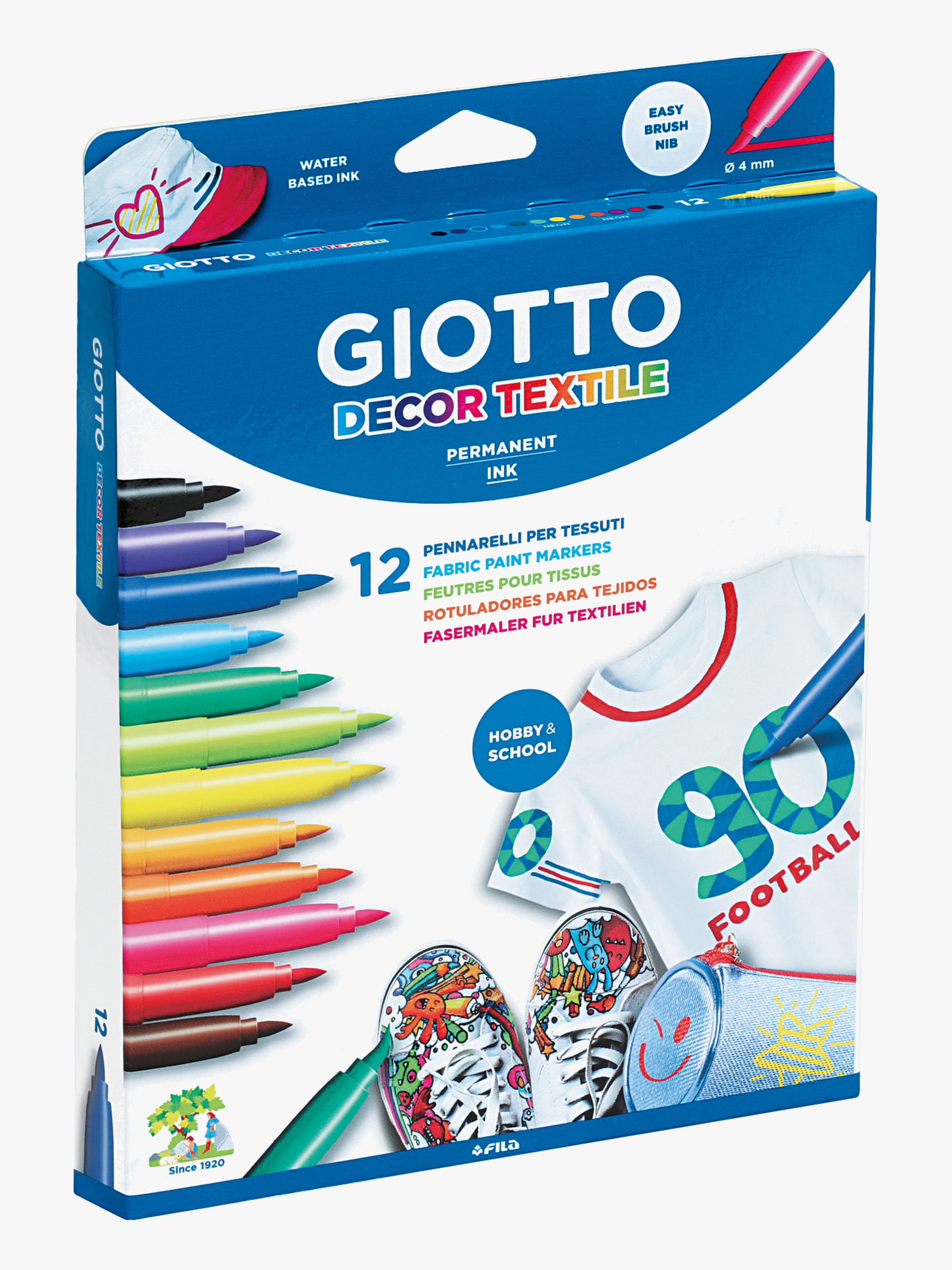 Giotto Decor Textil Tuschpennor 12-pack
