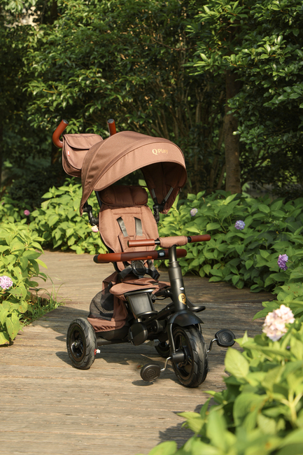 QPlay Rito Delux 6-i-1 Hopfällbar Trehjuling, Brun