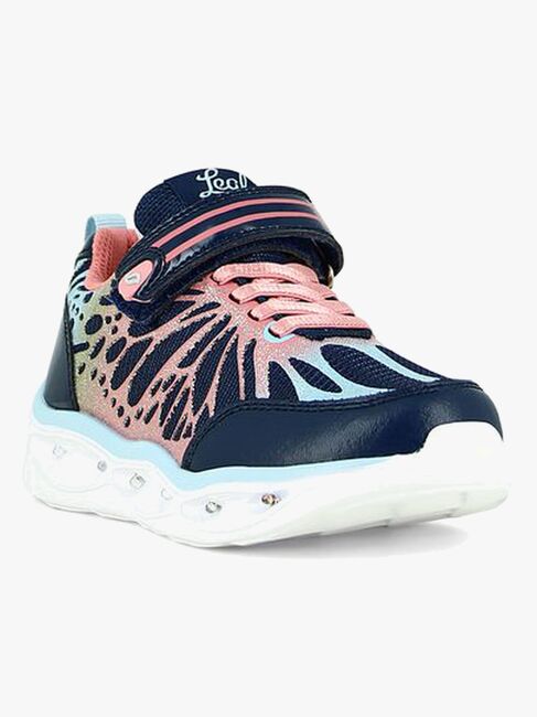 Leaf Malmen Blinkande Sneakers, Navy/Pink