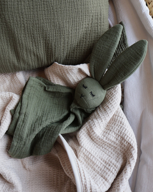 Oh, Poppy! Leia Kanin Snuttefilt Muslin, Linen Green