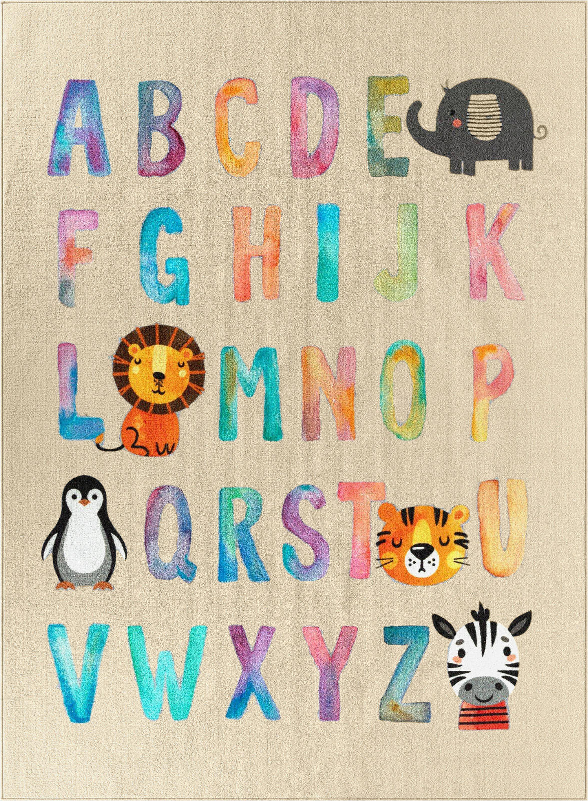 KMCarpets Matta Alfabet 140x200, Linne