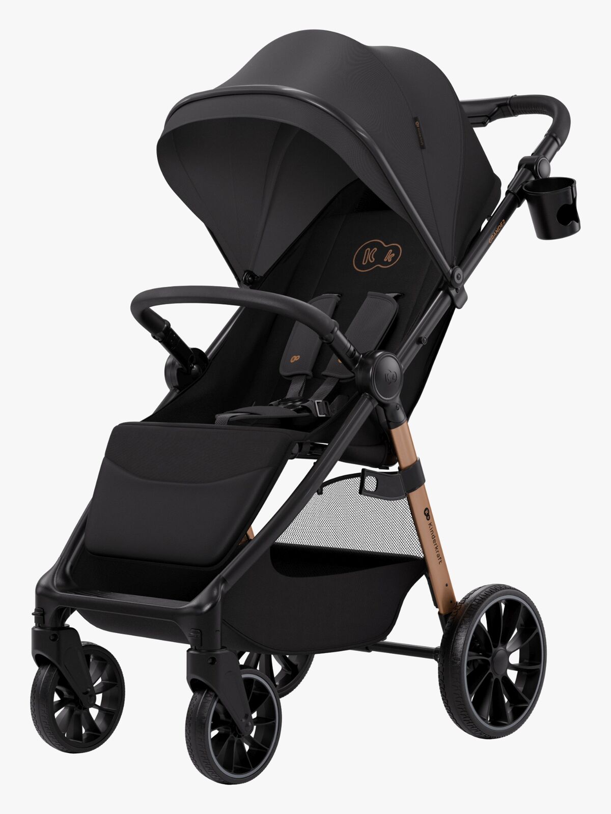 Kinderkraft Grande 2 Sittvagn, Midnight Black