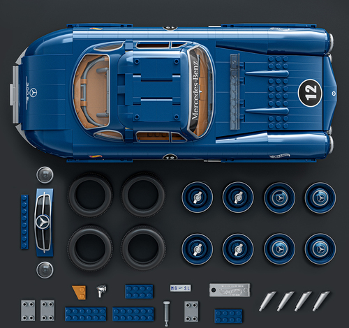 Mattel Brick Shop Hot Wheels Premium Series Byggset Mercedes-Benz 300 SL 1600 Delar