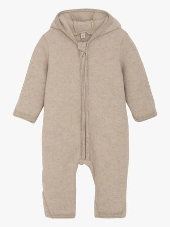 Huttelihut Overall Merinoull med Öron, Camel Melange