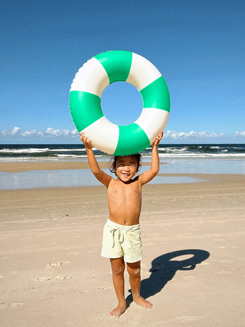 SUNNYLiFE Mini Badring, Pool Party Green Stripe
