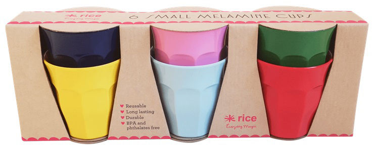 Rice Mugg Melamin Liten Favorite Colors 6-pack 
