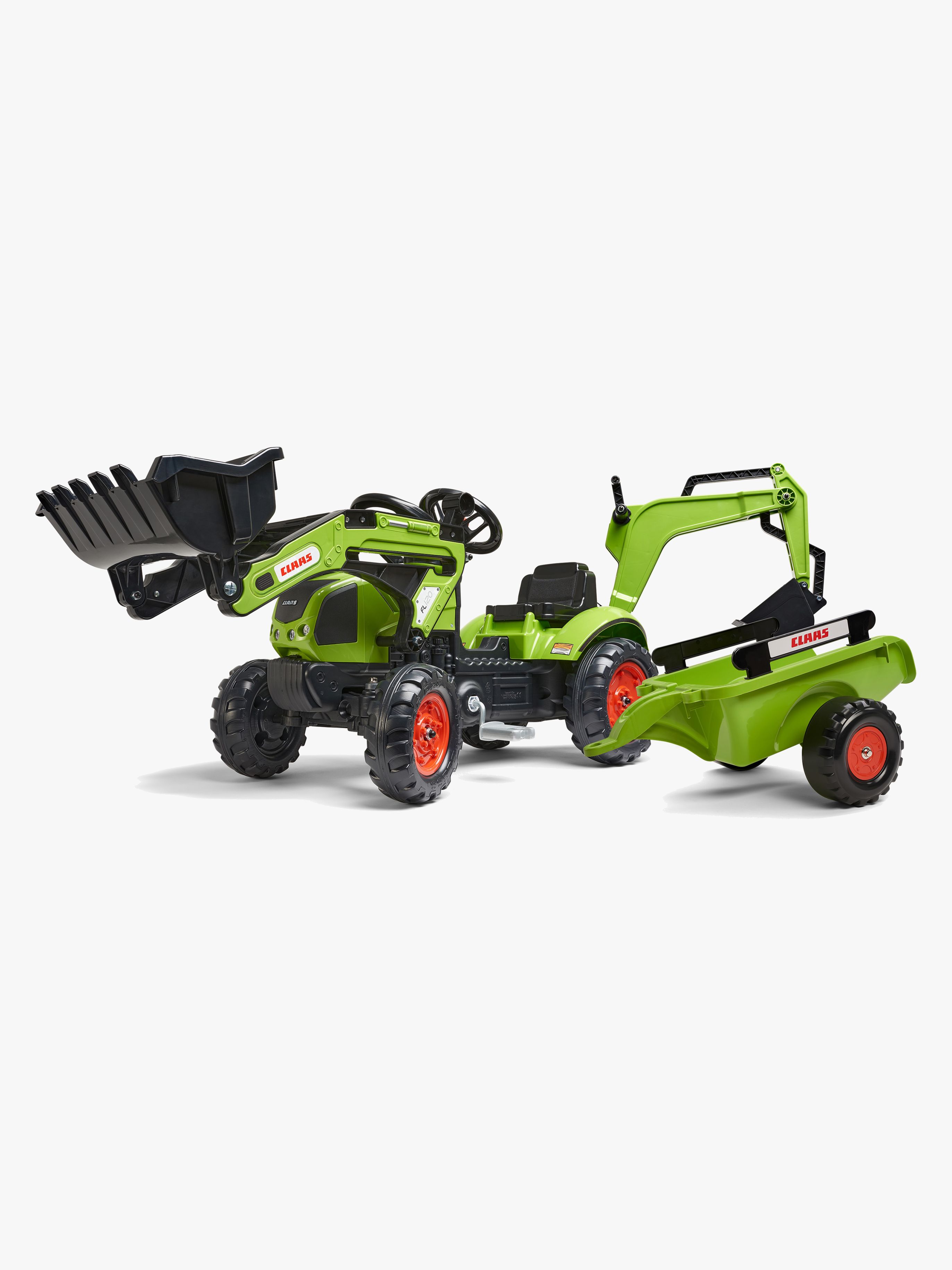 Falk Claas Arion 410 Traktorgrävare med Släpvagn Falk Claas Arion 410 Traktorgrävare med Släpvagn