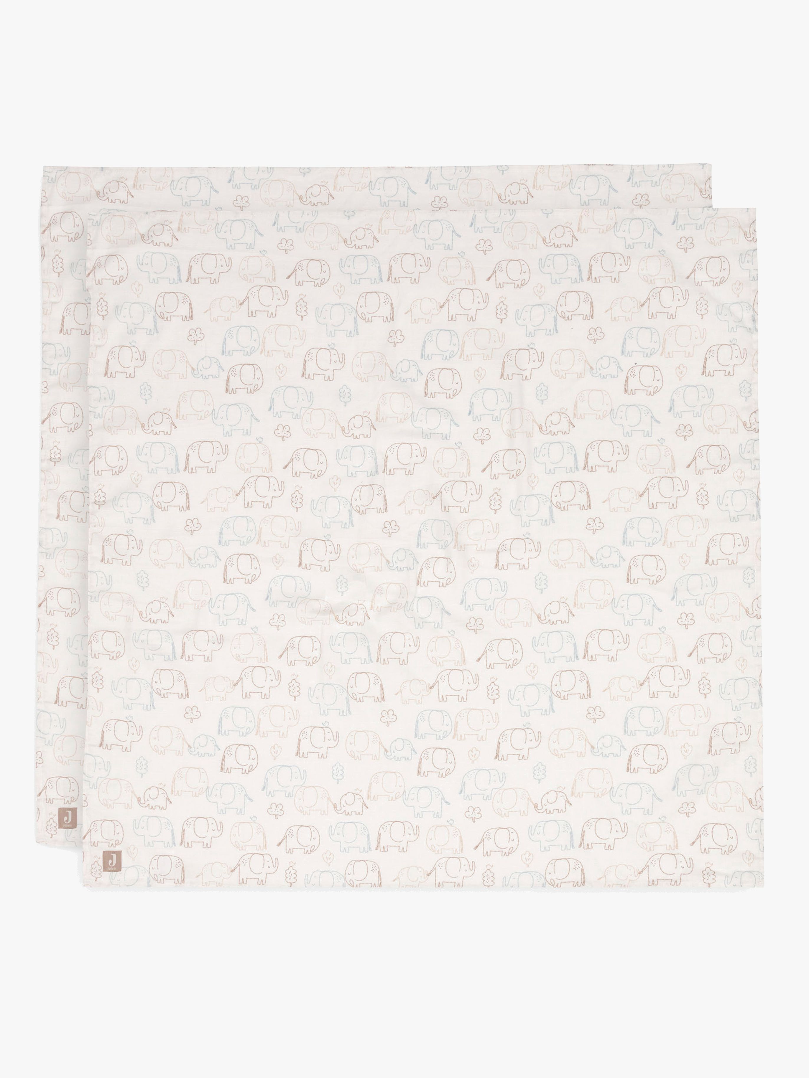 Jollein Muslinfilt 115×115 cm 2-Pack Elephant Tales