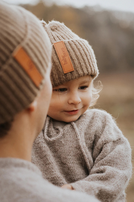BabyMocs Stickad Mössa, Greige