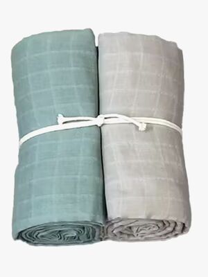 Mini Dreams Muslinfilt 2-pack, Grön/Sand