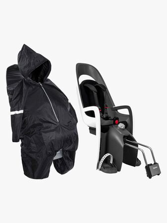 Hamax CARESS Cykelsits med Låsbart Ramfäste Inkl. Regnskydd, White/Black