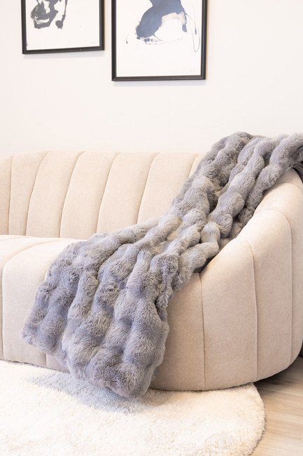 KMCarpets Bubble Pläd 130x170, Grå