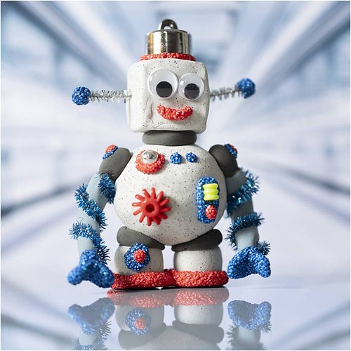 Creativ Company Pysselset Mini Modellera Robot, Blå/Grå/Röd