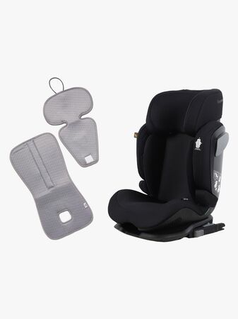 Beemoo Recline i-Size Bältesstol inkl. Ventilerande Dyna, Black Stone/Grey