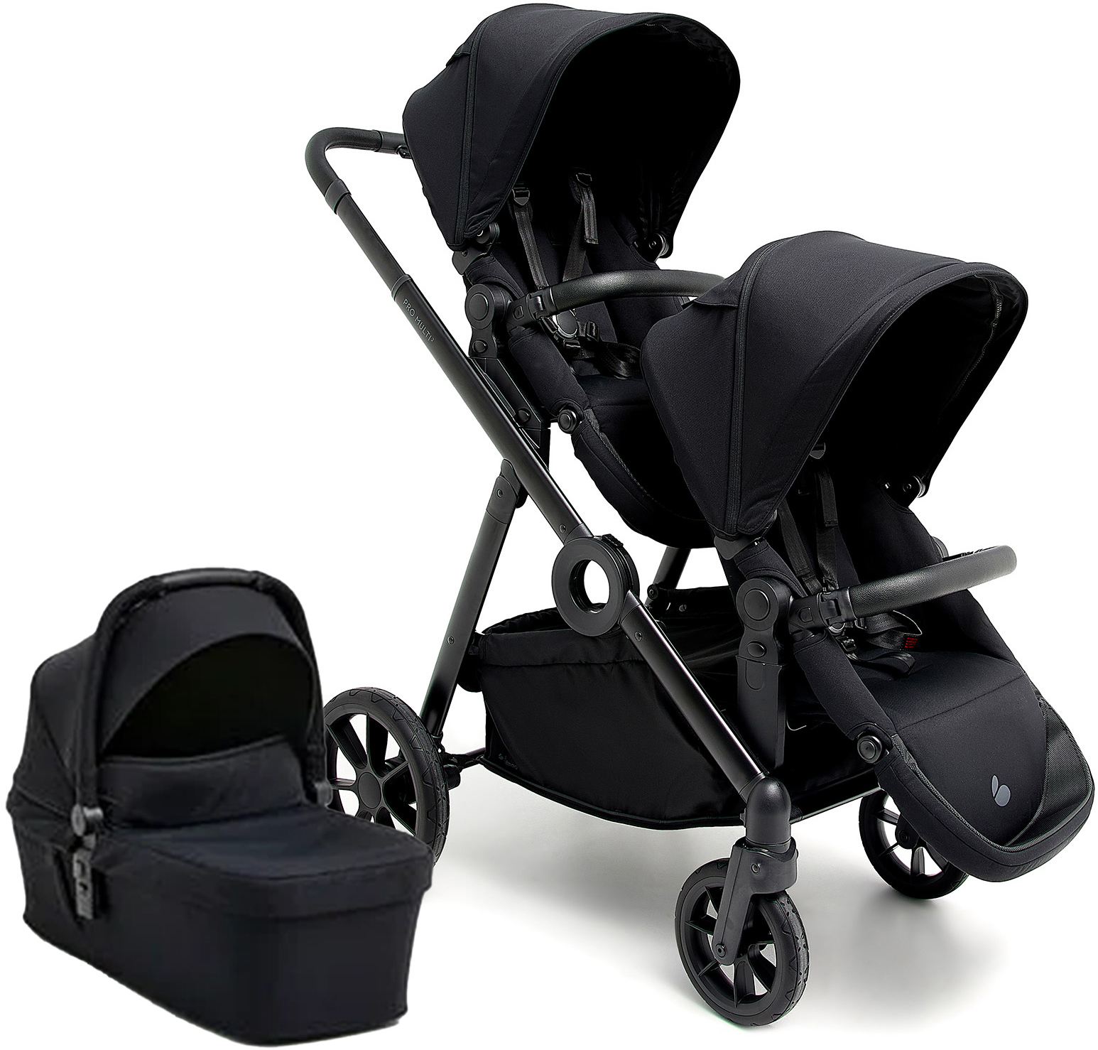 Beemoo Pro Multi 2 Syskonvagn Inkl. Liggdel Coffee Black