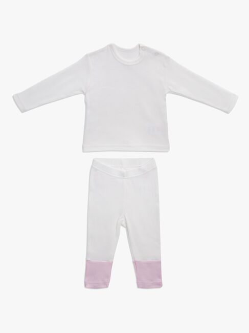 Tiny Treasure Emelie Tröja och Byxa med Rosett, Chalk Pink