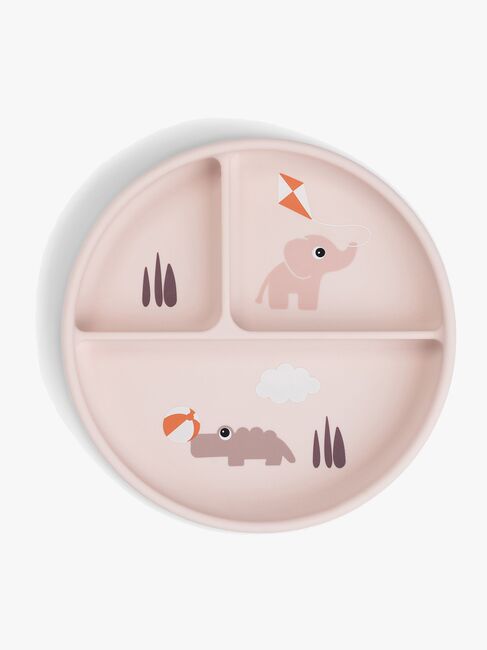 Done By Deer Playground Stick & Stay  Delad Silikontallrik, Powder