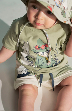 Mumin by Martinex Ledighet Shorts Set, Grön/Vit