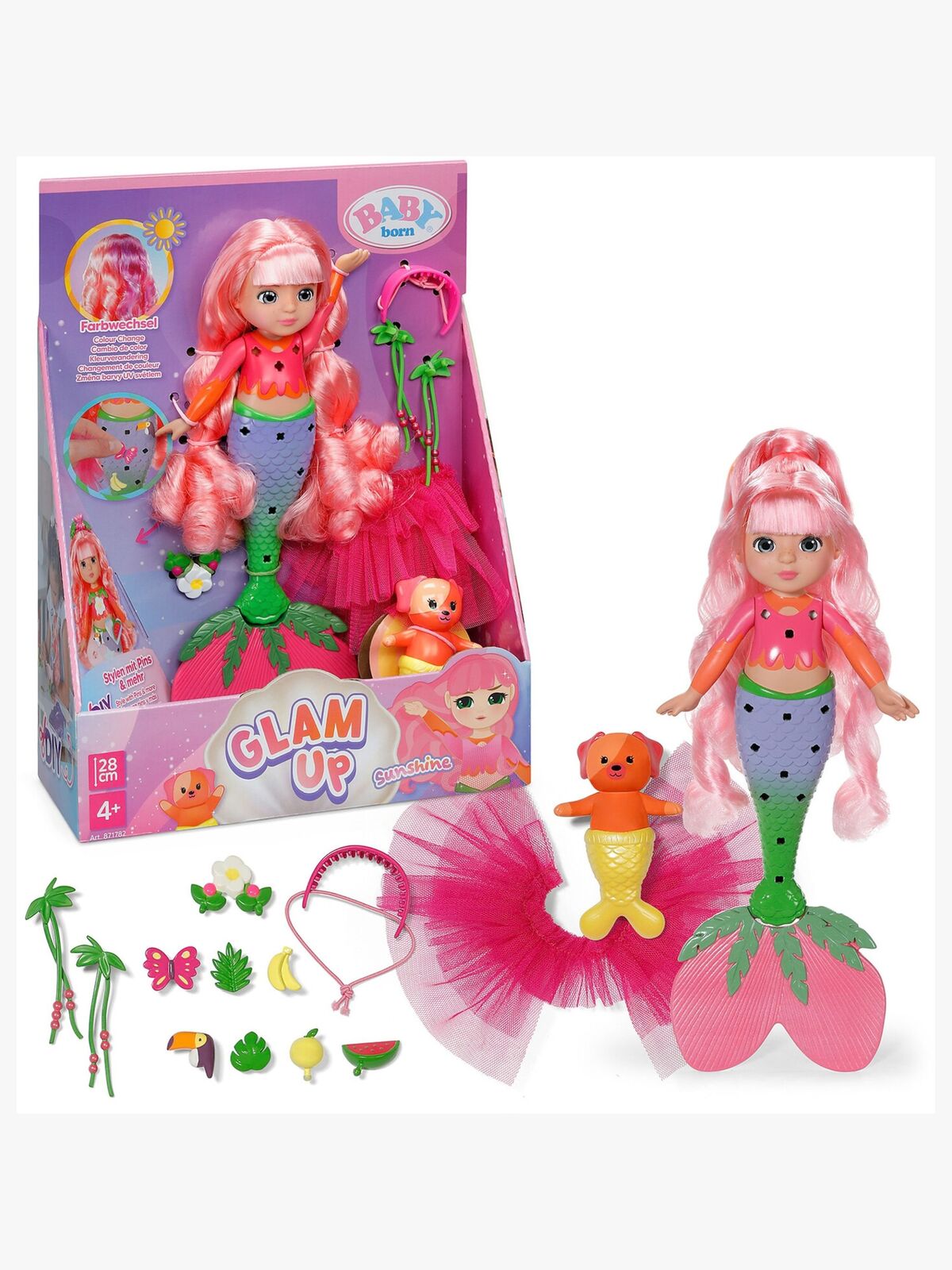 BABY born Glam Up Sjöjungfrudocka Sunshine 28 cm