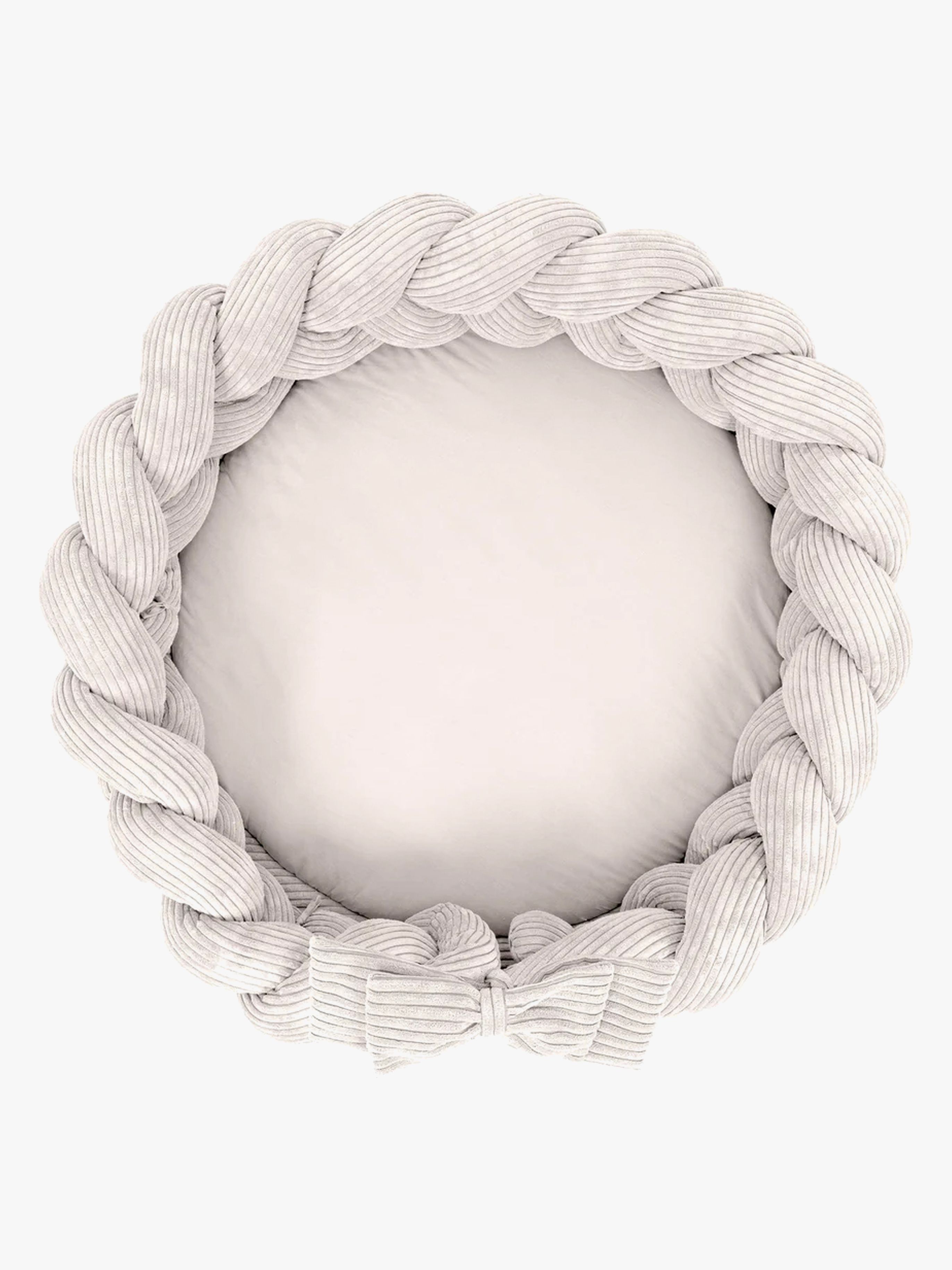 MeowBaby Aesthetic Babynest med Flätat Skydd &  Lekmatta, Ecru