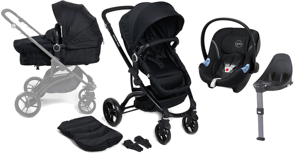 Beemoo Move 2-in-1 Kombivagn inkl. Cybex Aton M Babyskydd, Black