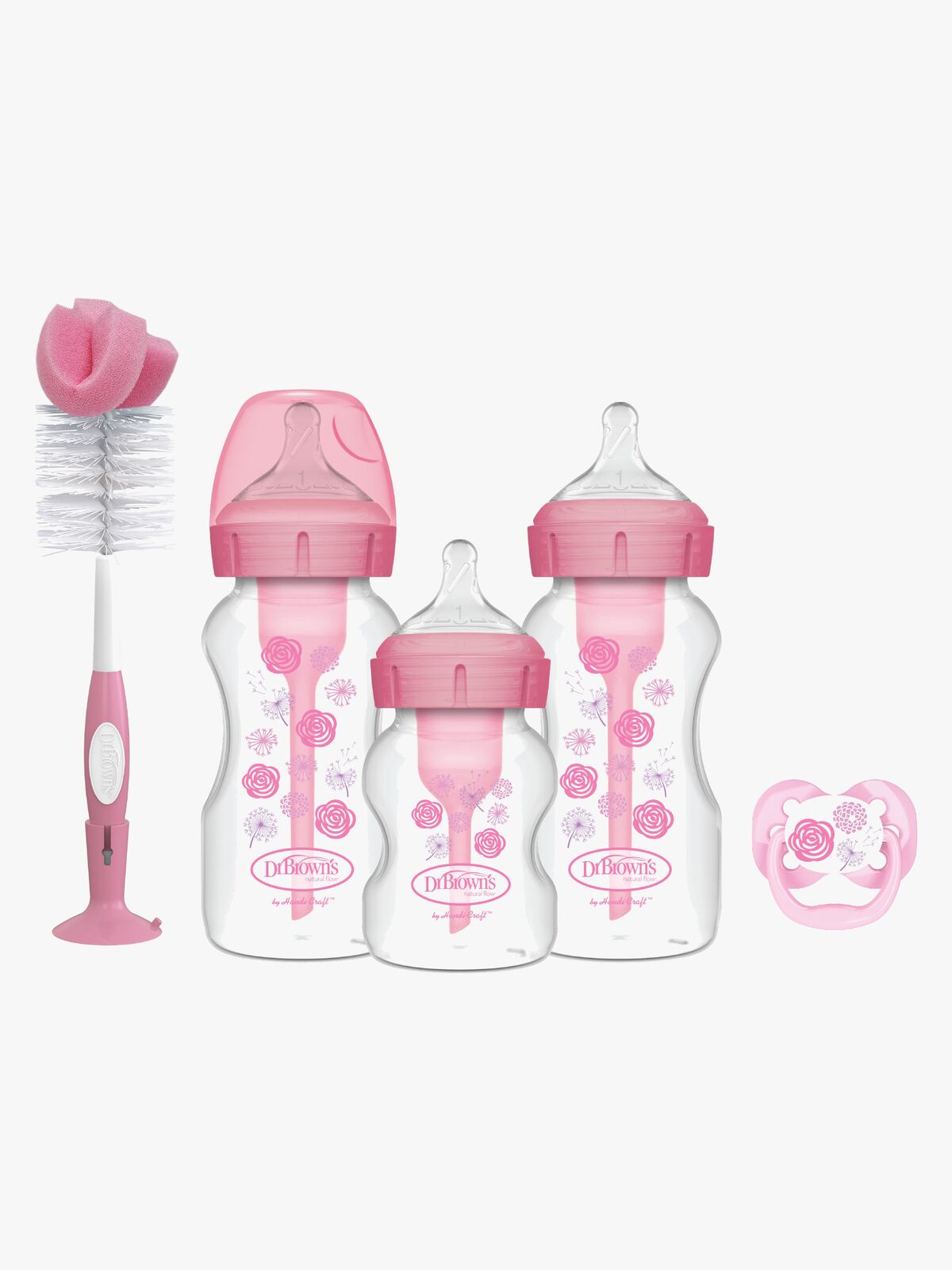 Dr. Brown's Wide Neck Options+ Gåvoset, Rosa