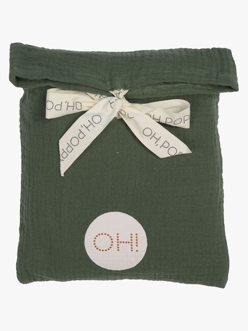 Oh, Poppy! Vega Muslin Bäddset 70x80 Spjälsäng, Forest Green
