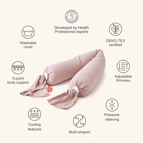 bbhugme Gravid- och Amningskudde, Dusty Pink