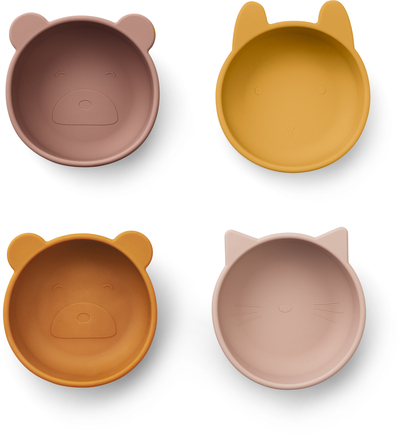 LIEWOOD Iggy Skålar Silikon 4-Pack, Rose
