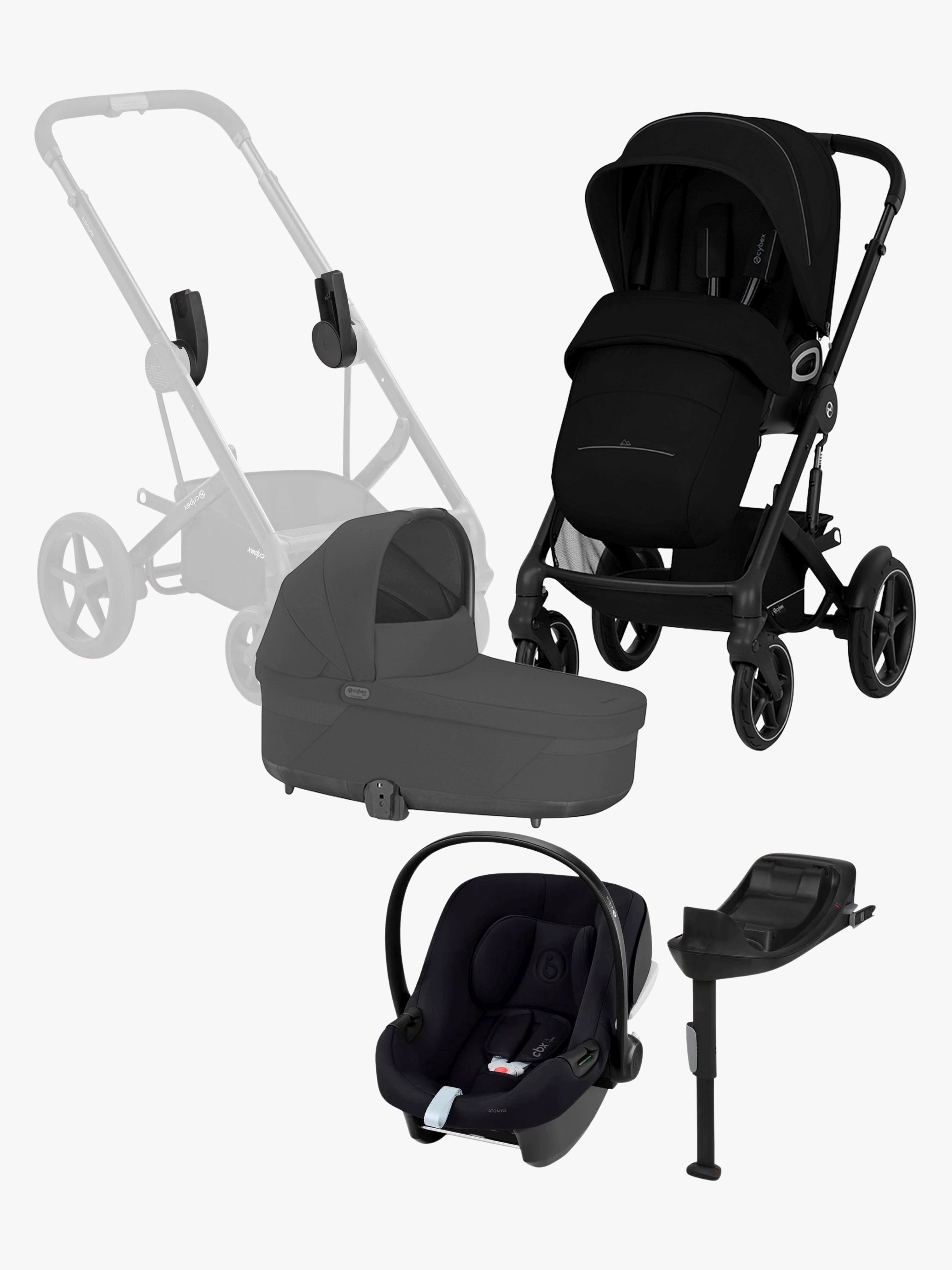 Cybex Talos S Lux Duovagn inkl. Aton B2 & Bas, Moon Black