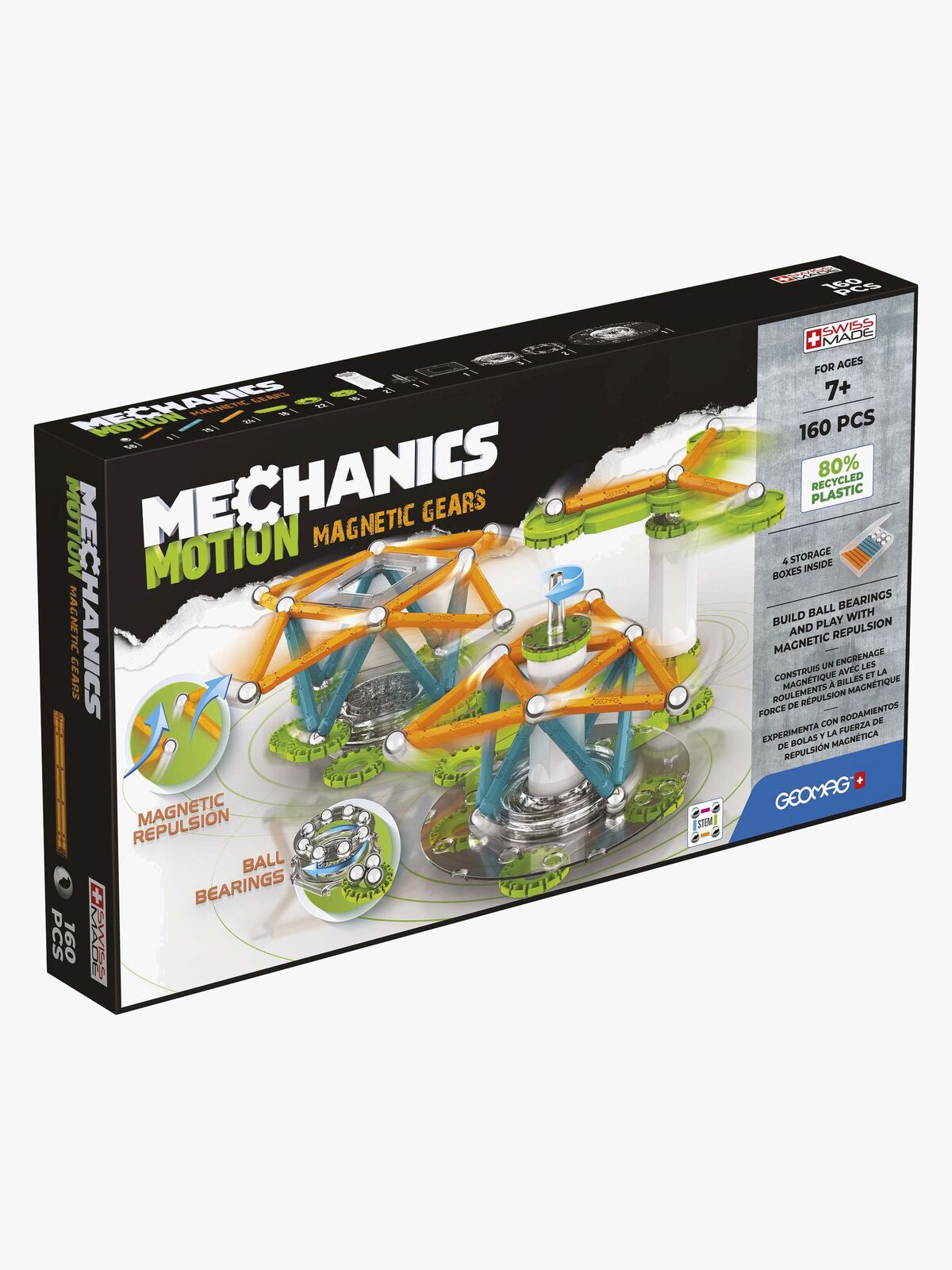 Geomag Mechanics Motion 3 Magnetiska Växlar Byggsats 160 Bitar