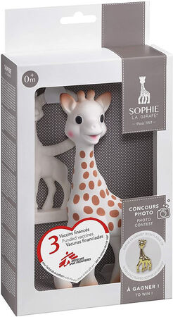 Sophie la Girafe presentask med giraff och bitring