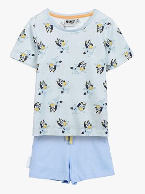 Bluey T-Shirt und Shorts, Hellblau