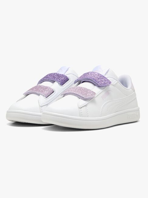 Puma Smash 3.0 Glitter Velcro V PS Sneakers, Vit
