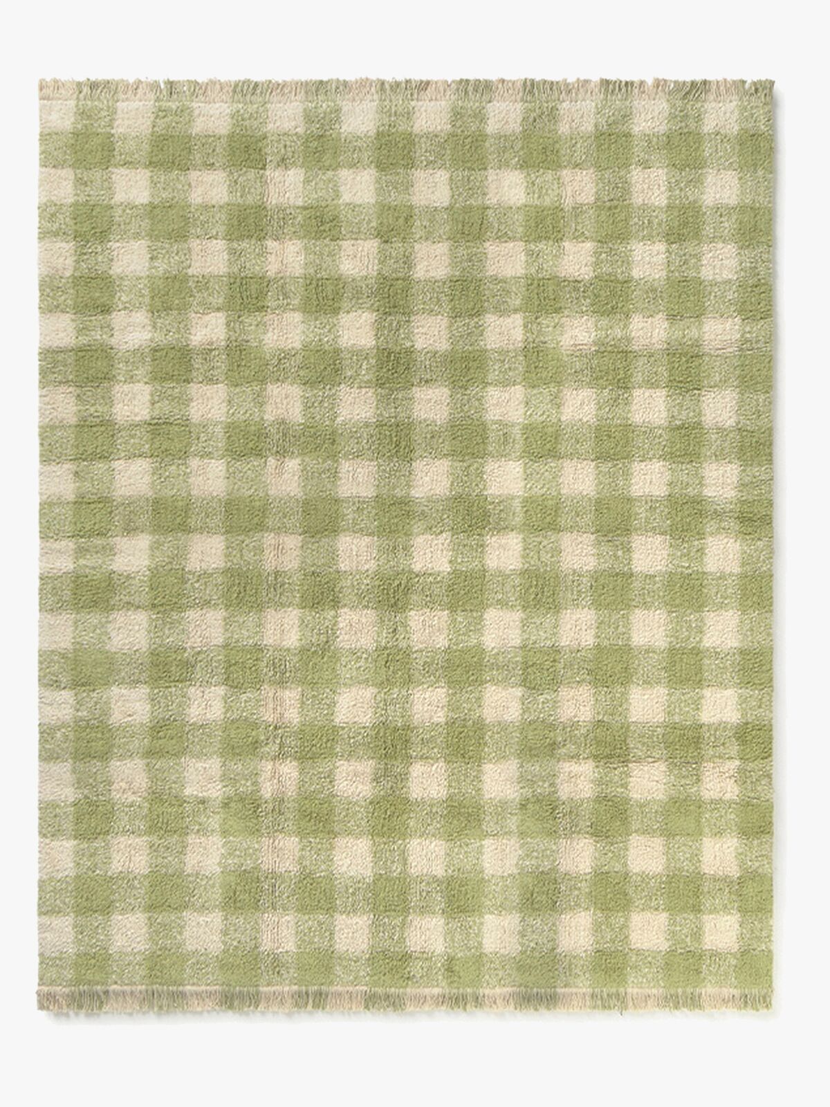 Lorena Canals Tvättbar Vichy Matta 150x180 cm, Matcha