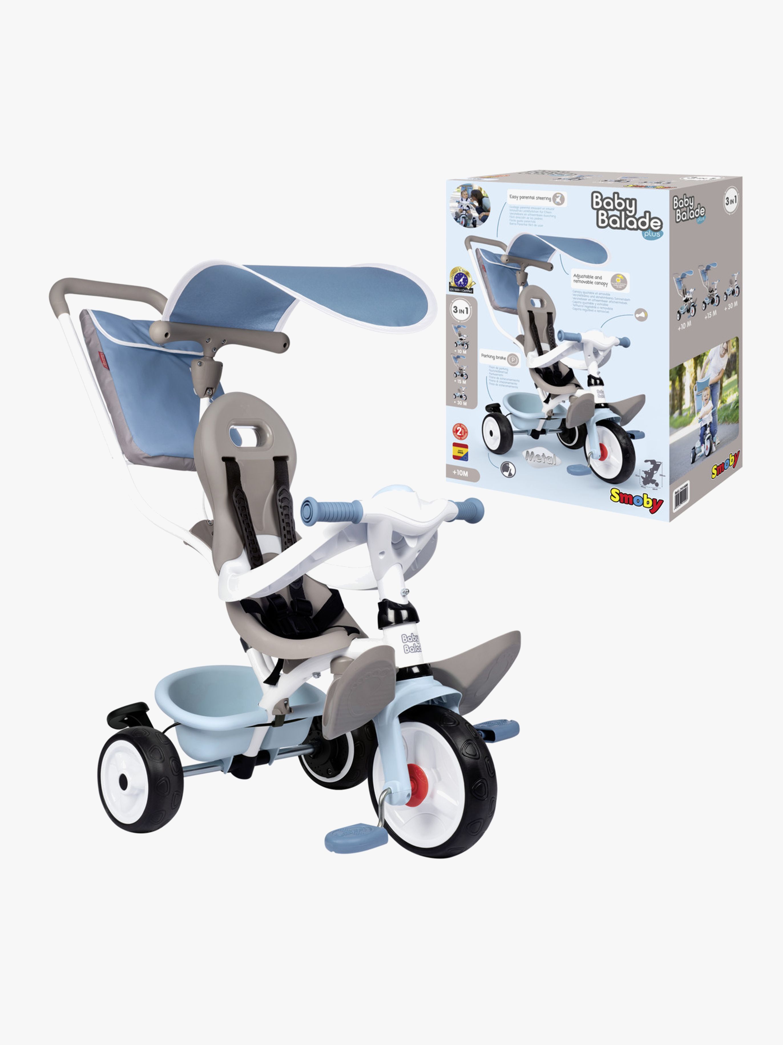 Smoby Trehjuling Baby Balade Plus Blå