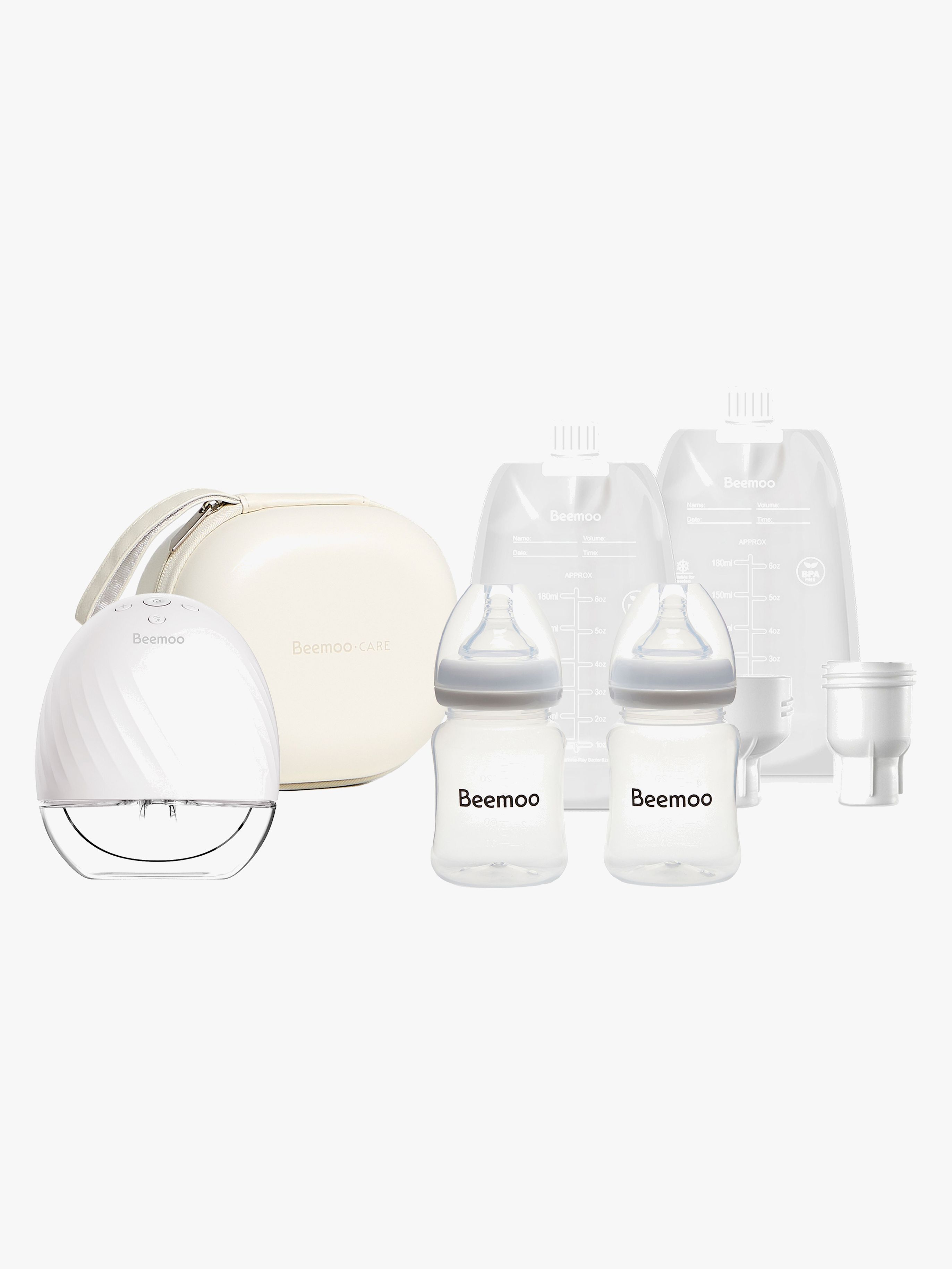 Beemoo CARE Wearable Elektrisk Bröstpump Singel inkl. Bröstmjölkspåsar, Bröstmjölksflaska &  Förvaringsväska